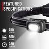 Coast RL10R 750 Lumen Rechargeable LED Headlamp with Variable Light
