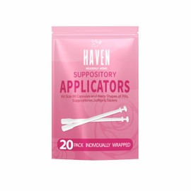 Haven Suppository Applicators - Individually Wrapped For Pills, Tablets, Boric Acid, Feminine Care Suppositories (20 Pack) Fit Size 00 Capsules