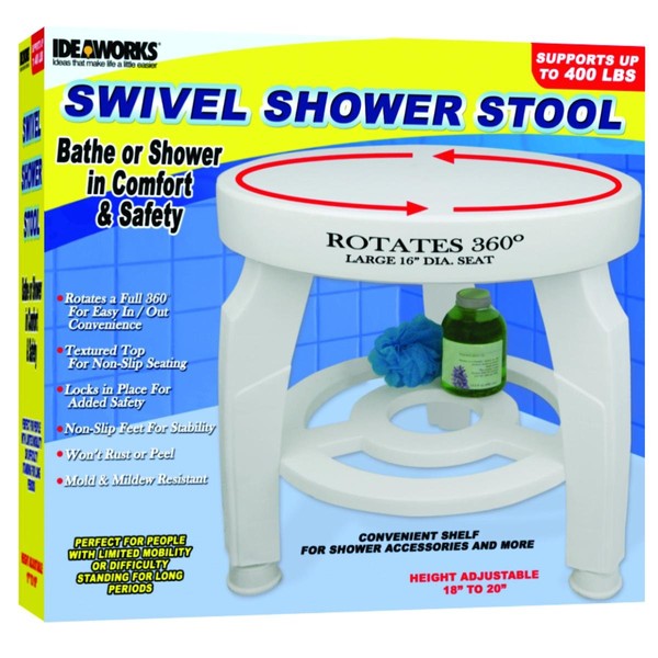 JIIJB5596 - Swivel Shower Stool, 16-1/2 dia. Seat, Height Adjustable from 17 - 19