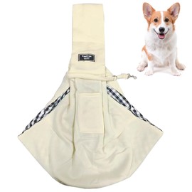 Off White Puppy Sling Carrier,Cat Sling Dog Carrier Pet Sling Dog Carry Sling,Puppy Carrier Sling Dog Slings for Small Dogs,Dog Sling Carrier Dog Carry Bag for Outdoor Walking Travel