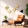 Blulu 4 Pcs Metal Starburst Wall Mirrors Decor 8 Pointed