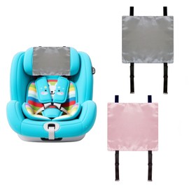 2 Pack Satin Car Seat Headrest Cover for Babies, Soft Silk Feeling Hair Protector for Infant Car Seats & Strollers,Reduce Frizz & Bald Spots (Gray & Pink)