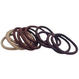 Topkids Accessories Mini Tiny Hair Ties for Adults and Kids, Small Hair Bands, Ponytail Holders, Kids Hair Bobbles, Small Hair Elastics, Girls Hair Accessories (12pc Brown Tones)