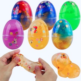 Schleim Kinder, RosyFate 6 PCs Schleim Eier Set, Slime Fluffy, Ostern Slime Eggs, Antistress Spielzeug für Erwachsene und Kinder, Ostern Geschenk, Basket Stuffers, 4 * 6cm