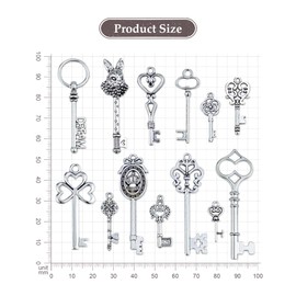 JIALEEY - Dijes de esqueleto clásico, 20 tipos de 40 piezas de plata envejecida para collares, colgantes, suministros de fabricación de joyas, regalos de boda, Metal