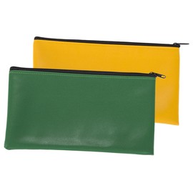 Homoyoyo 2pcs Waterproof Deposit Bag Zipper zips Bank Bag Office Supplies File Holder for Men Bill Document Holder Cash Bag Wallet Leather Folder Leather File Storage Pouch