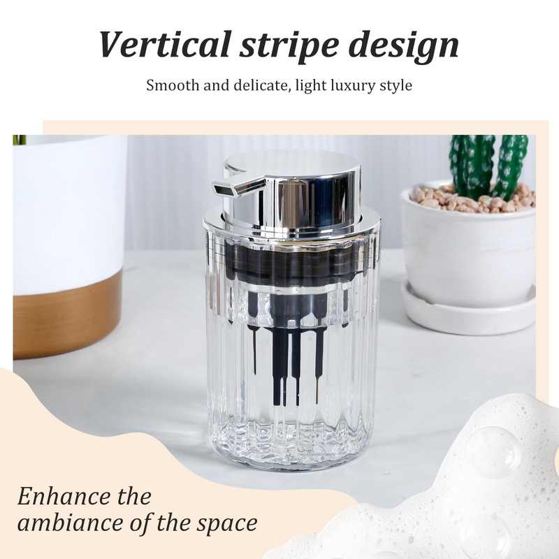 Foaming Soap Dispenser, Foam Hand Soap Dispenser with Silver Pump,