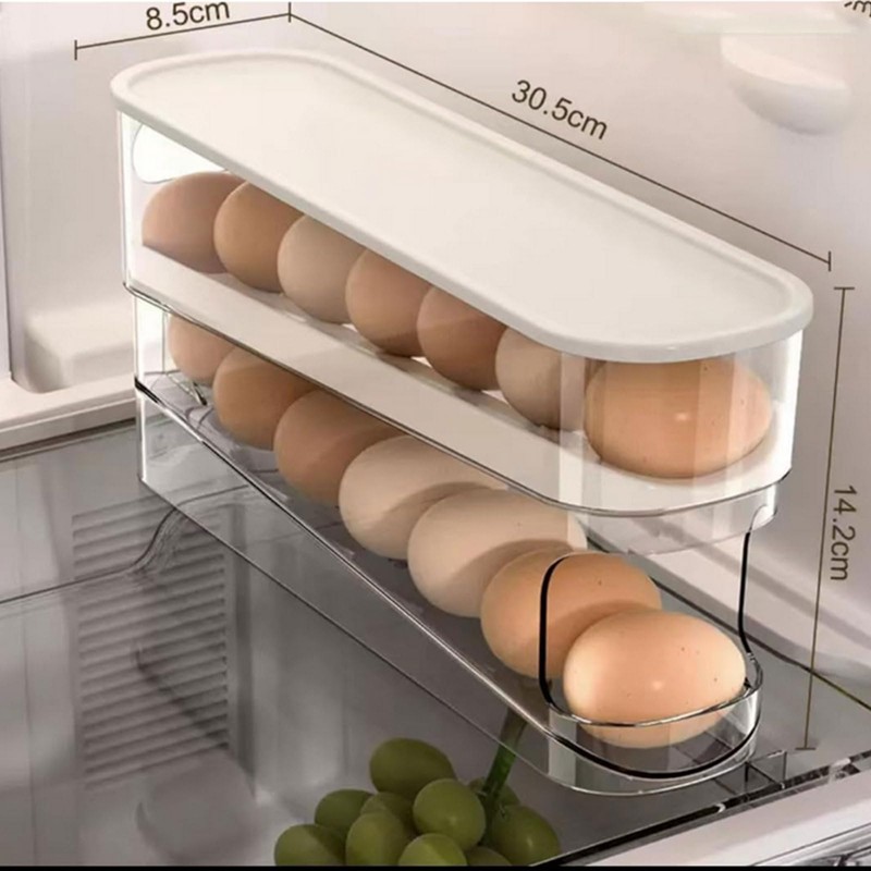 rflaueo Refrigerator Egg Holder Egg Holder for Fridge With Lid