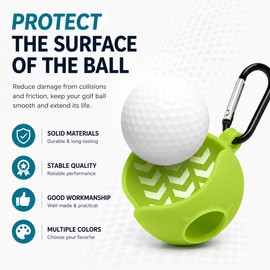 Silicone Golf Ball Holder for Easy Carry – Protective Carabiner Ball Cover for Golf Course, Practice & Travel