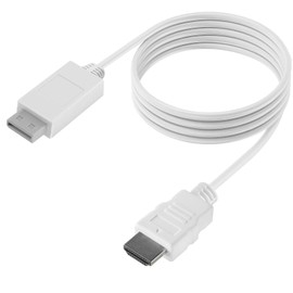 HOXIBSL 5ft WII to HDMI Converter Cable Adapter,for use with Full HD 1080P Devices with an HDMI Port,Compatible with WII,U,HDTV, Monitor (White)