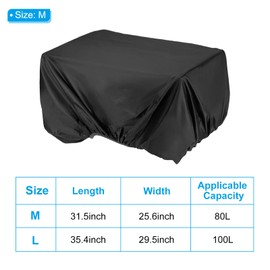 PATIKIL 80L Bicycle Rear Rack Rain Cover, Bike Trunk Rain Cover Waterproof Cycling Rain Cover for Mountain Cycling Hybrid Bike, M, Black