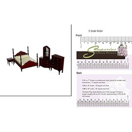 Aztec Imports, Inc. Dollhouse Miniature 5 Piece Mahogany Bedroom Set