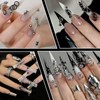 XEAOHESY 1 Box Metalpunk Style Nail Charms and Gems Gunmetal