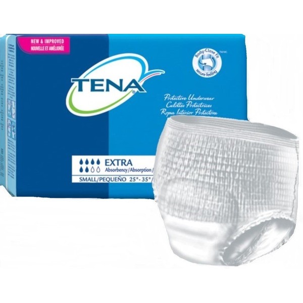 TENA® Protective Underwear, Extra Absorbency-Size Small Waist / Hip 25" - 35" - Case of 64