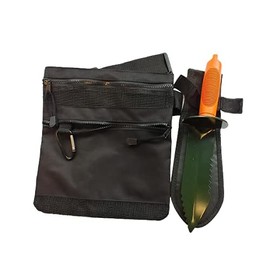 Calces365 13" Serrated Metal Detecting Edge Digger with Metal Detecting Water Proof Mesh Waist Pouch, Long 52 Inche Belt