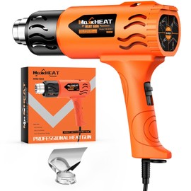 Heat Gun - 1800W Heavy Duty Hot Air Gun 2 Temperature Settings 572℉&1112℉ for Shrink Tubing, Included Reflector Nozzle for Crafting, Epoxy Resin, Vinyl Wrap