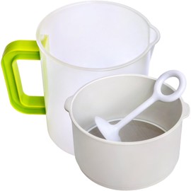 Nut Milk & Greek Yogurt Maker - Reusable & Durable Nut Milk Bag Alternative - Fine Mesh Stainless Steel - Soy/Oat/Almond Milk - All Purpose Food Strainer - (1 Quart Yogurt, 1.5 Quart Nut Milk) (A)