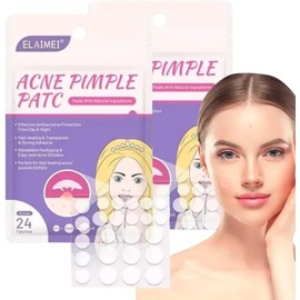 UNIVERSOENLÍNEA.C0M 48 Parches Acne Dia/Noche Invisibles, Remueve y tapa el Acne, Espinillas, puntos negros, diferentes tamaños, previenen manchas faciales