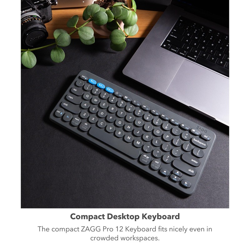 ZAGG Pro Keyboard 12 - Compact Wireless Charging Desktop Keyboard