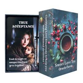Sweet Love Tea Oracle Cards, Twin Flames Soulmates Oracle Deck, Romance Love Tarot Cards, Life Relationships Oracle Cards for Beginners