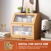 GHWIE Double Layer Large Bamboo Bread Box for Kitchen Countertop,