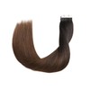 XDhair Tape Extensions Real Hair Natural Black to Dark Brown