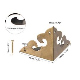 uxcell 44x44x44mm Metal Box Corner Protectors Brass Edge Guard Bronze Tone 4pcs