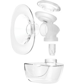 Zomee Fit Breast Shield Replacement Kit Includes; 25mm Flange, Breast Shield Body, Diaphragm, Duckbill Valve and 6 oz Removable, Portable Milk Bottle Storage Container (Pump Not Included)
