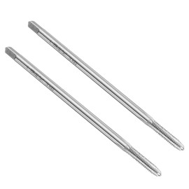 uxcell 2pcs Straight Flute Screw Taps 6-32 UNC 2B Thread 4" Extra Long HSS6542 Machine Threading Milling Tap Tapping Tools