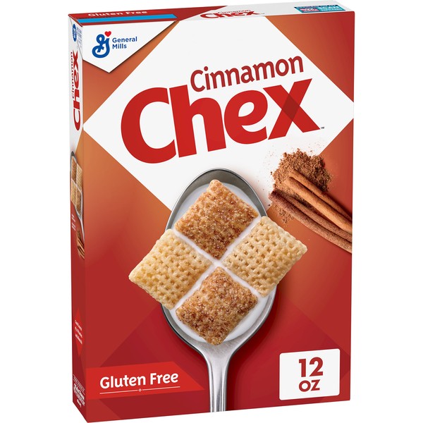 Chex CinnamonCereal, Gluten Free Breakfast Cereal, Made with Whole Grain, 12 OZ