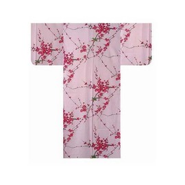 JapanBargain, Traditional Japanese Women's Cotton Yukata Easy Kimono Bath Robe, Magpie on Plum Blossom Tree, Pink Color, 54 inch, Made in Japan, Small