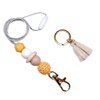 Beaded lanyard,id badge lanyard,teacher lanyard,silicon lanyard (Yellow)