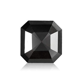 0.74 Cts of 5.37x5.19x2.32 mm AA Square Emerald Rose Cut (1 pc) Loose Treated Fancy Black Diamond (DIAMOND APPRAISAL INCLUDED)