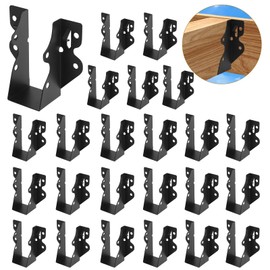 2x4 Joist Hanger,24 Pack 20 Gauge Q235B Steel Face Mount Joist Hangers,Hurricane Ties for Rafters, Black Powder Coating Rafter Ties Brackets