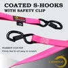 LONGLC Pink Retractable Ratchet Straps Heavy Duty 1" x10' 4Pack,