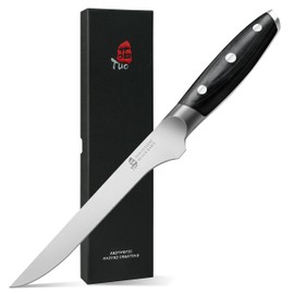 TUO Boning Knife for Meat Cutting, 6 inch Deboning & Fillet Knife with Full Tang Handle, High Carbon German Steel, for Poultry Lamb - Black Hawk Series