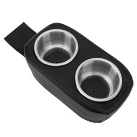 Pontoon Cup Holder with Double Stainless Steel Cupholder Portable Pontoon Double Drink Holder Boat Cup Holders for Boat Yacht RV Car (Black)