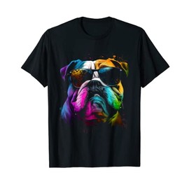 English bulldog sunglasses pet lover dog T-Shirt for Men Women Kids