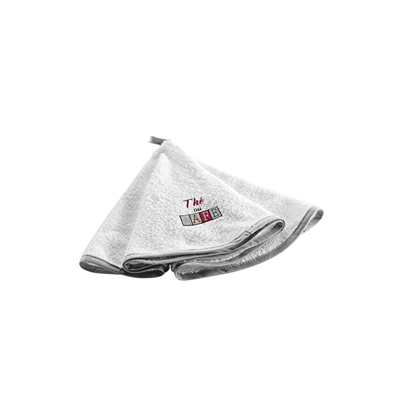 Douceur d'Intérieur, Round Towel 60cm Terry Towelling Embroidered Lunch