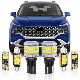 BMT xms LED Interior Light Kit Replacement for Hyundai Santa Fe DM NC TM 2013-2023, 6000K White Car LED Light Interior + 912 921 LED Bulb Reverse Light, 14 Pieces