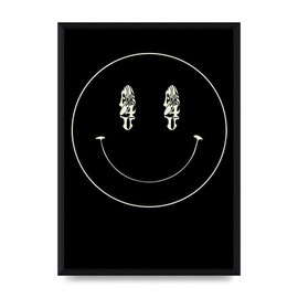 Lithobee - Eyes On You Acid House Smiley - Printed Wall Art Design in Sizes A2, A3 & A4 Framed in a Stylish Quality Coloured Frame or Unframed (A3 Black Brushed Frame)