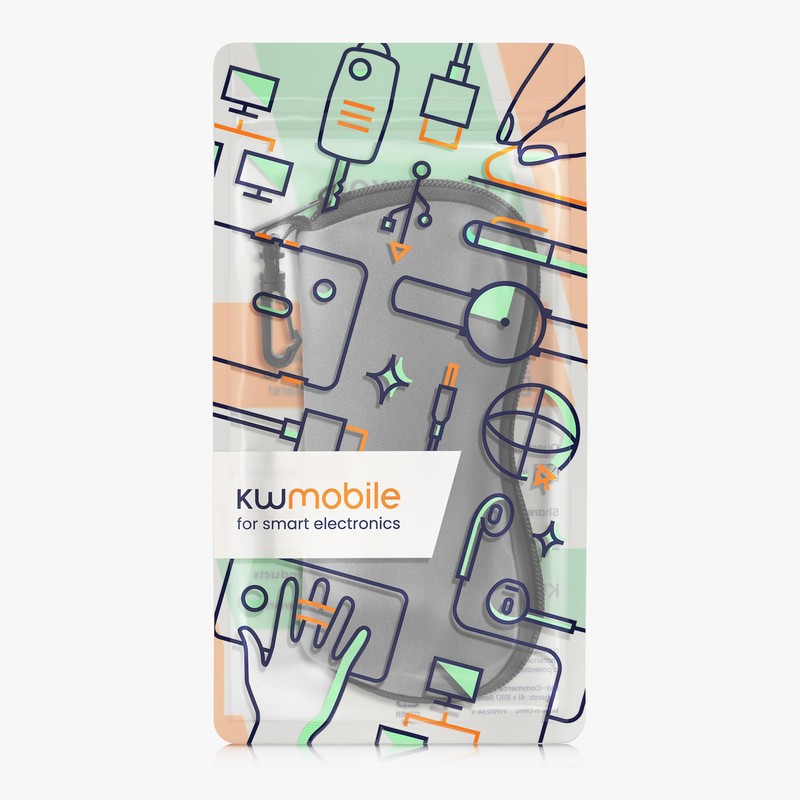 kwmobile Neoprene Glasses Case in Black - Soft Case for