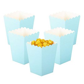 Blue Popcorn Boxes Mini Paper Popcorn Box for Party,Pack of 36