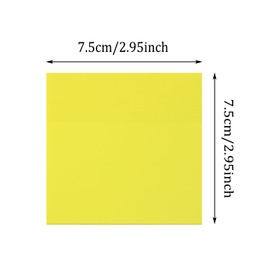 ONLYKXY 4 Pack Transparent Sticky Notes 7.6x7.6CM Self-Stick Book Tabs 200 Sheets Waterproof PET Markers Sticky Notes Pad (Yellow)