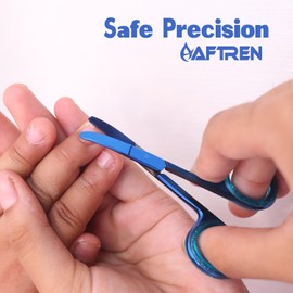 AFTREN Professionelle Baby-Nagelschere, Sicherheits-Nagelknipser für Kinder, Nagelhautschere aus Edelstahl, Nagelpflegewerkzeug für Kinder, 11,4 cm, Blau