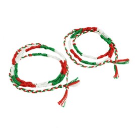 Set of 2 Pairs Couples Misanga Missanga Anklets for Men Women Amulets Mixed Color Cord Anklets, Cotton, No Stone