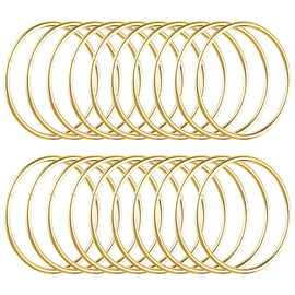 Framendino, 20 Pack Gold Metal Macrame Rings 2 Inch Dream Catcher Hoop for DIY Craft Wedding Wreath Wall Hanging Decoration