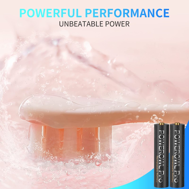 POWEROWL Goldtop Rechargeable AAA Batteries PRO, High Capacity 1100mAh, Premium