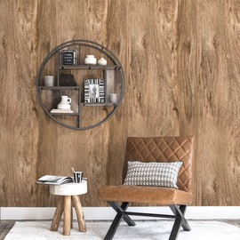 Erfoni Wood Contact Paper Faux Wood Peel and Stick Wallpaper 17.7inch x 118inch Brown Wallpaper Peel and Stick Wood Vinyl Wrap for Countertop Wood Grain Contact Paper Wood Self Adhesive Wall Paper