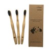 Children's Bamboo Toothbrushes Set of 3 with Bamboo Wood Handle